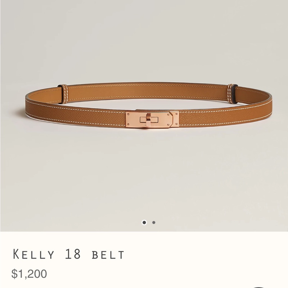 COPY - NIB Hermes Kelly belt with rose gold hardware